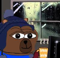Bobo comfy cold rainy day drinking coffee — Bobo meme