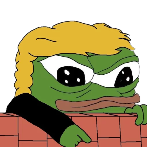 Trump at wall Frog Friends sticker — Sticker Packs meme