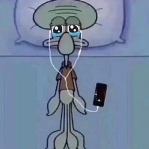 Sad squidward phone Cali Pack 3 sticker — Sticker Packs meme