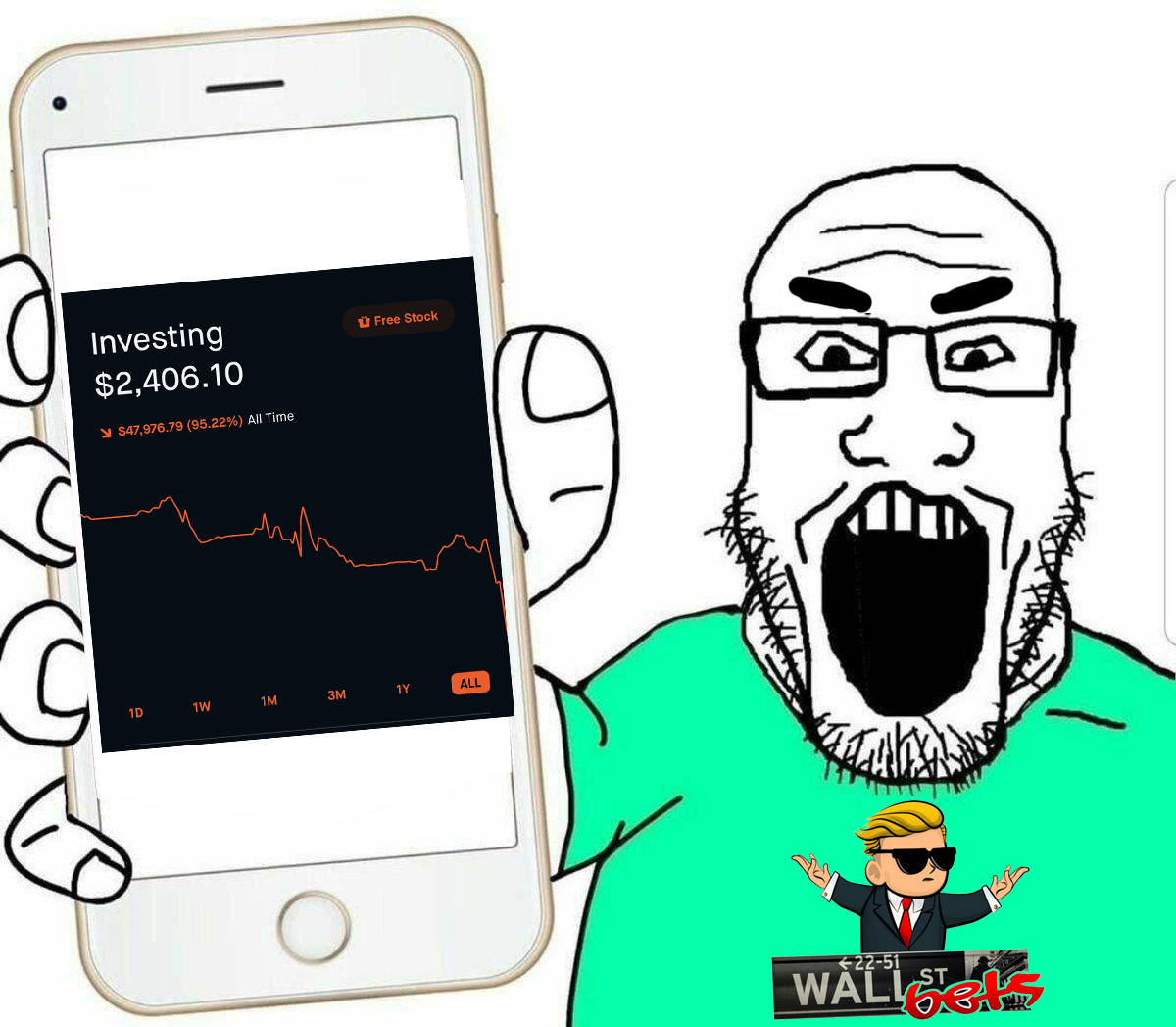 Wojak soy boy wall street bets — Wojak meme