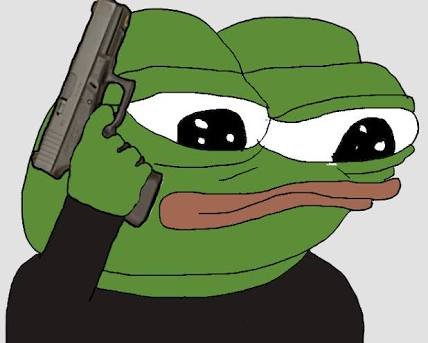 Pepe holding glock — Pepe meme