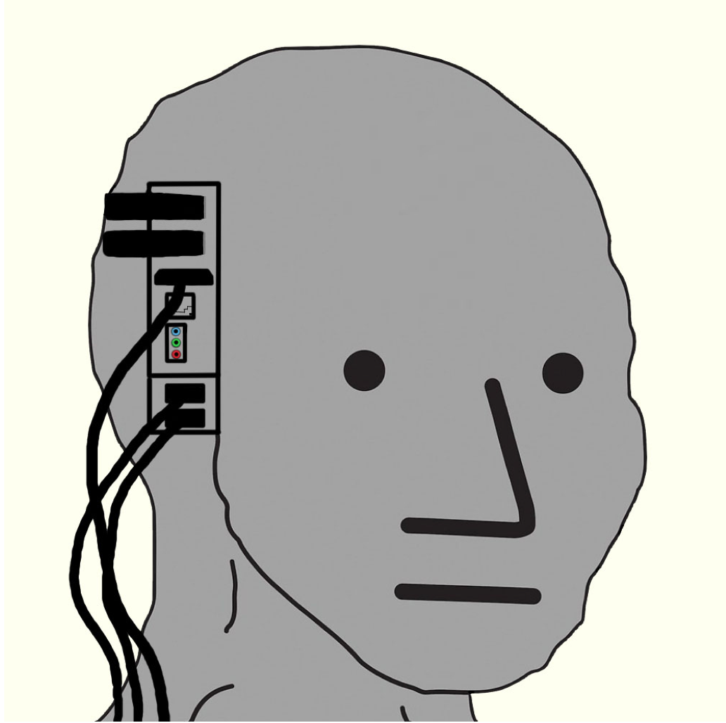 Wojak npc computer brain interface — Wojak meme
