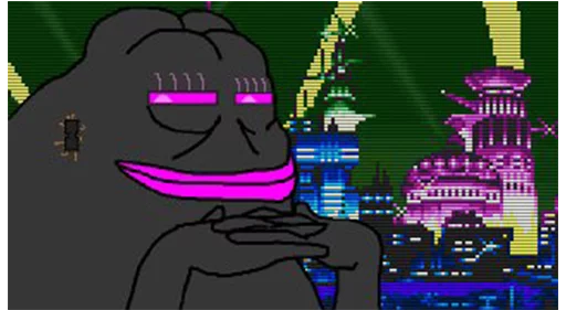 Cyberpunk neon Groyper sticker — Sticker Packs meme