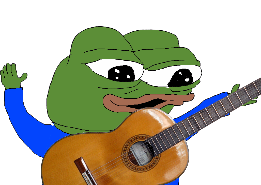 Pepe strumming acoustic guitar — Pepe meme