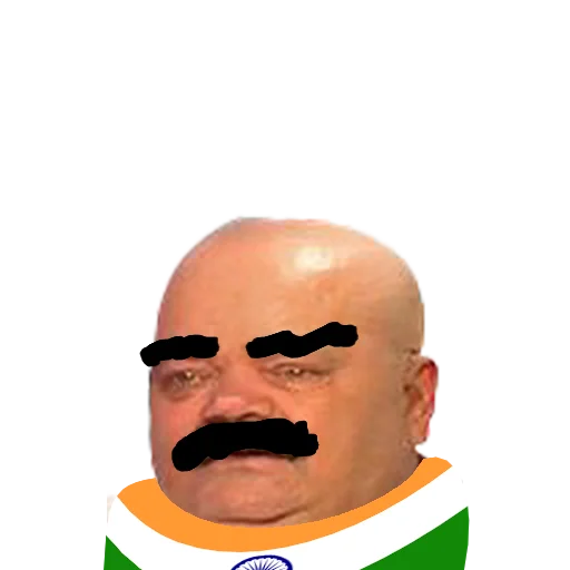 Bald moustache man Jeet Degen sticker — Sticker Packs meme