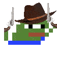 Pepe western bit shooting guns — Pepe meme