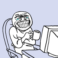 Hysterical guy coffee computer — Reaction meme