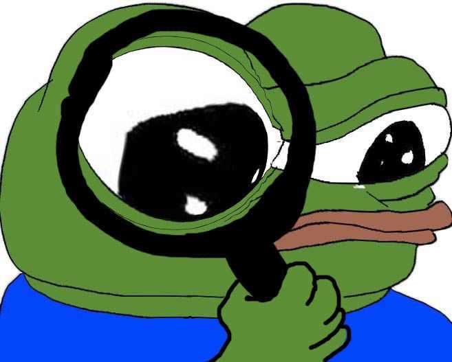 Pepe magnifying glass — Pepe meme