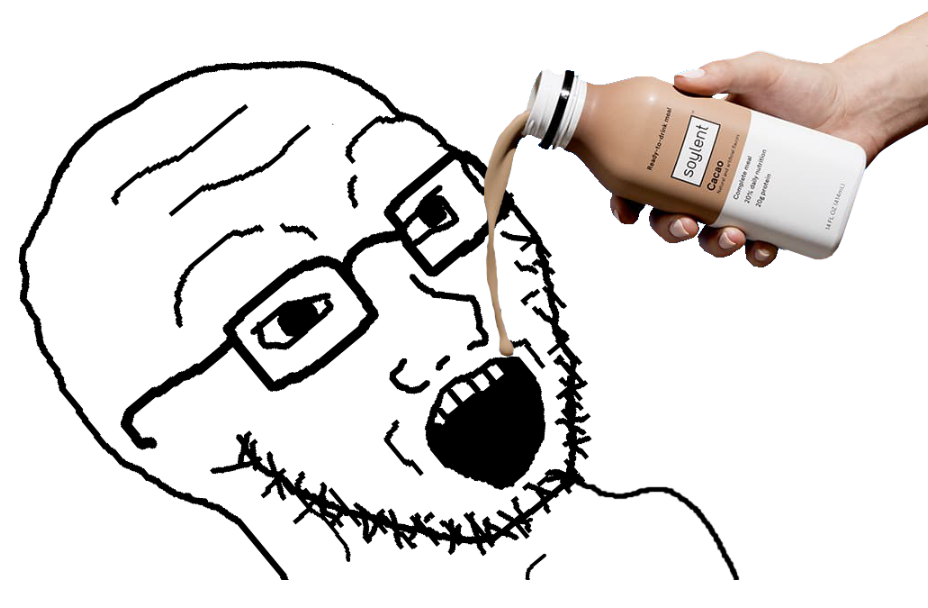 Wojak drinking soylent — Wojak meme