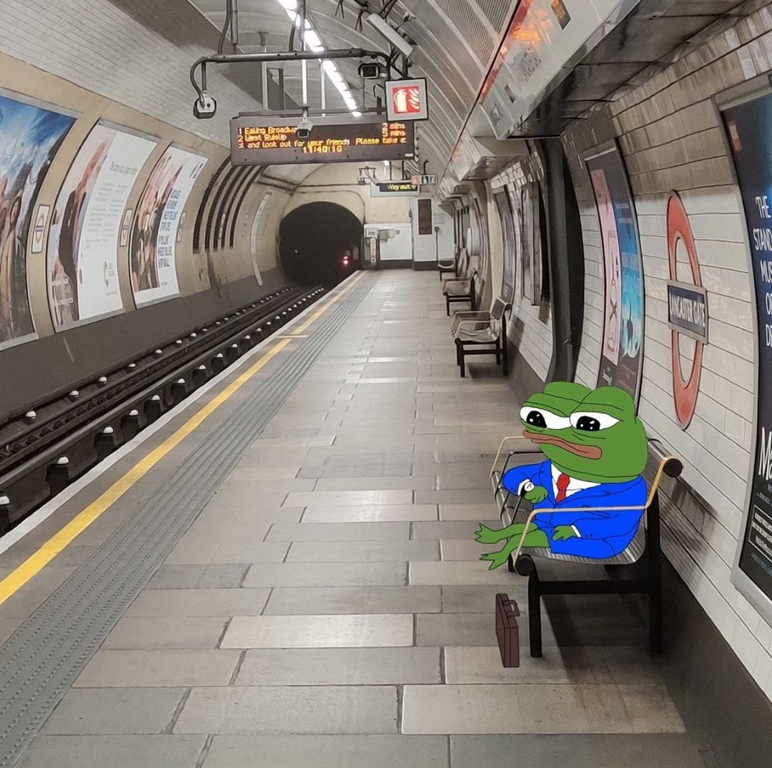 Pepe sitting in london tube — Pepe meme