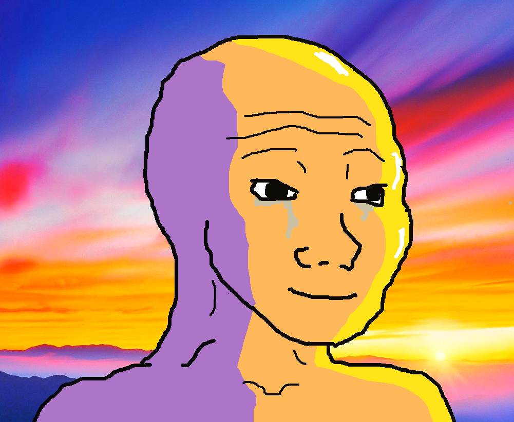 Wojak happy sunset — Wojak meme