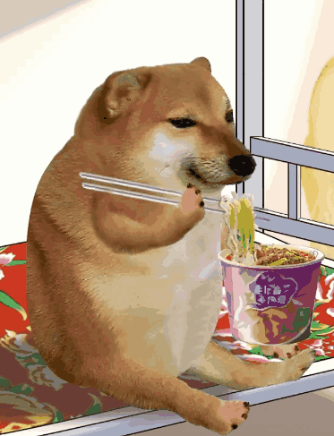 Doge Eating Instant Noodle — Reaction meme