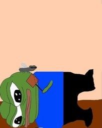 Pepe on ground swatting fly — Pepe meme