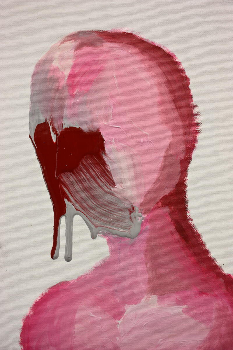 Pink wojak oil canvas impression — Wojak meme