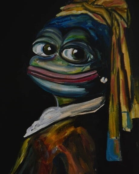 Pepe girl with pearl earring — Pepe meme