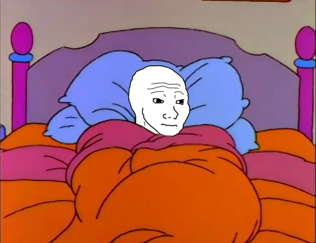 Wojak comfy bed — Wojak meme