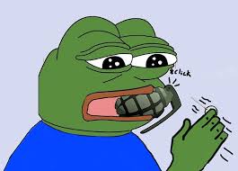Pepe pulls grenade pin — Pepe meme