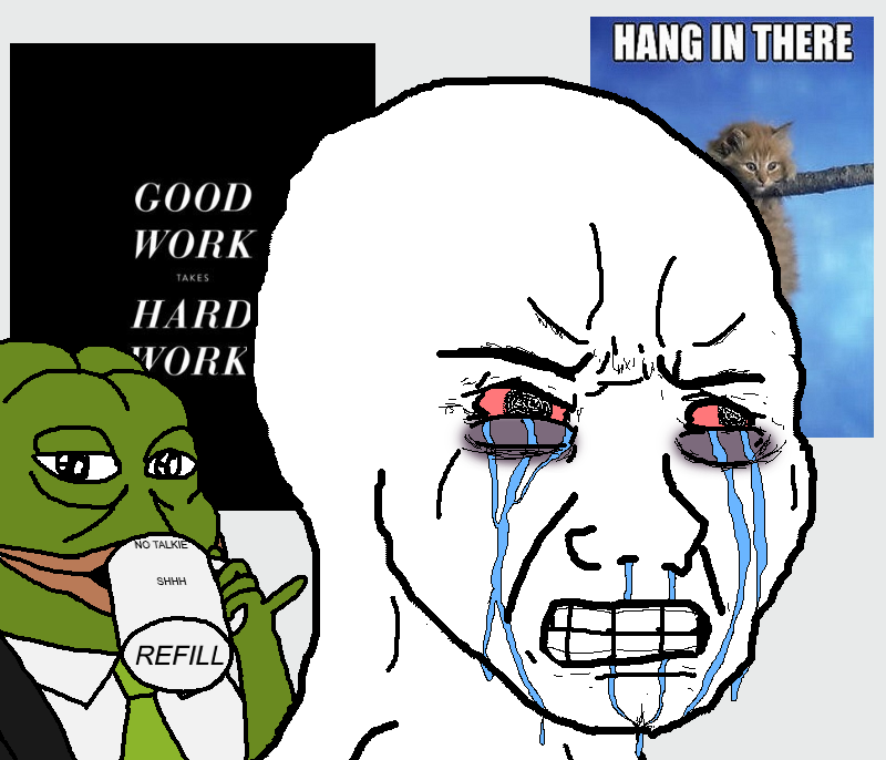Pepe boss wojak crying — Pepe meme