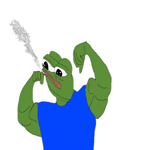 Flexing muscles Frog Friends sticker — Sticker Packs meme