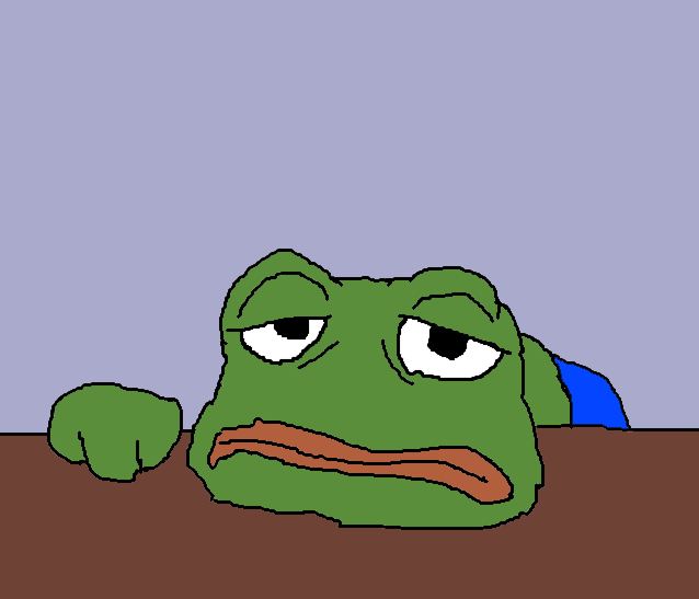 Pepe depressed desk — Pepe meme