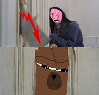Bobo pink wojak shining — Bobo meme