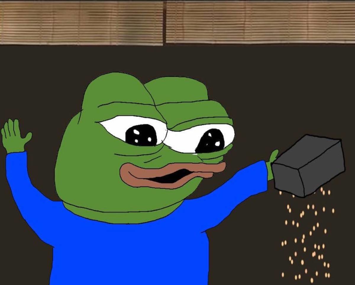 Pepe pouring out box — Pepe meme