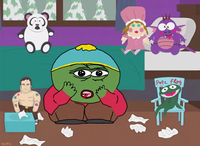 Pepe cartman surrounded by toys — Pepe meme