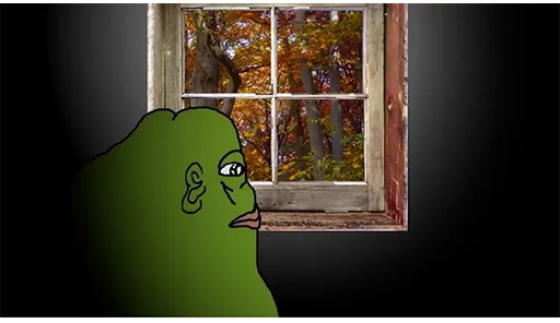 Looking through dark window Groyper sticker — Sticker Packs meme