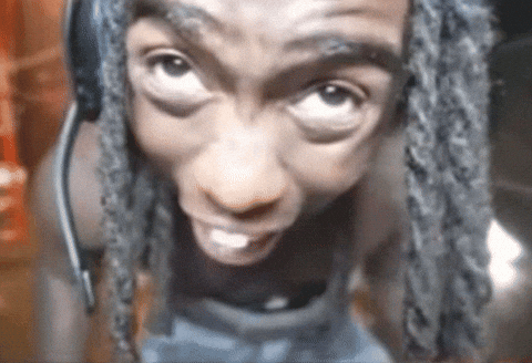 Black Streamer Shocked Face — Reaction meme