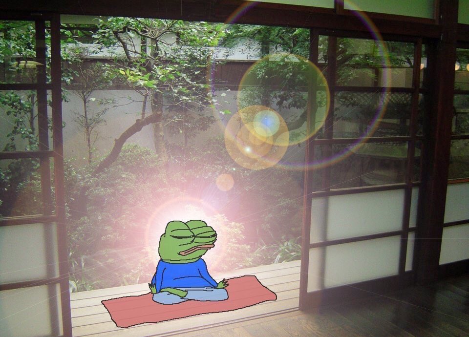 Pepe meditates — Pepe meme