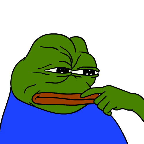 Pepe thinking stroking upper lip — Pepe meme