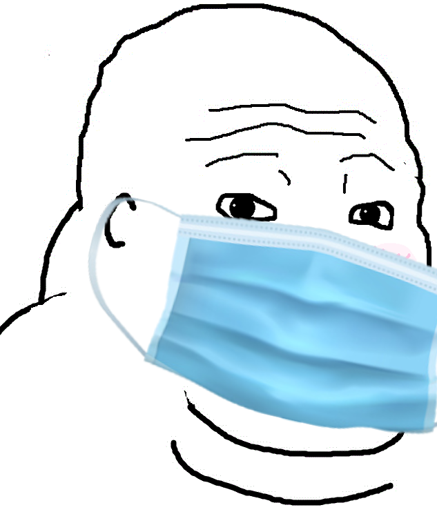 Wojak fat wearing facemask — Wojak meme