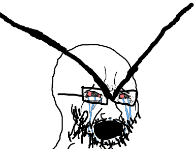 Wojak soy boy crying huge eyebrows — Wojak meme