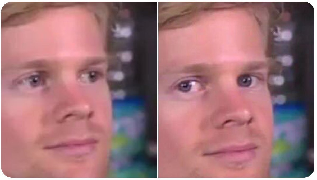 White blinking guy face — Reaction meme