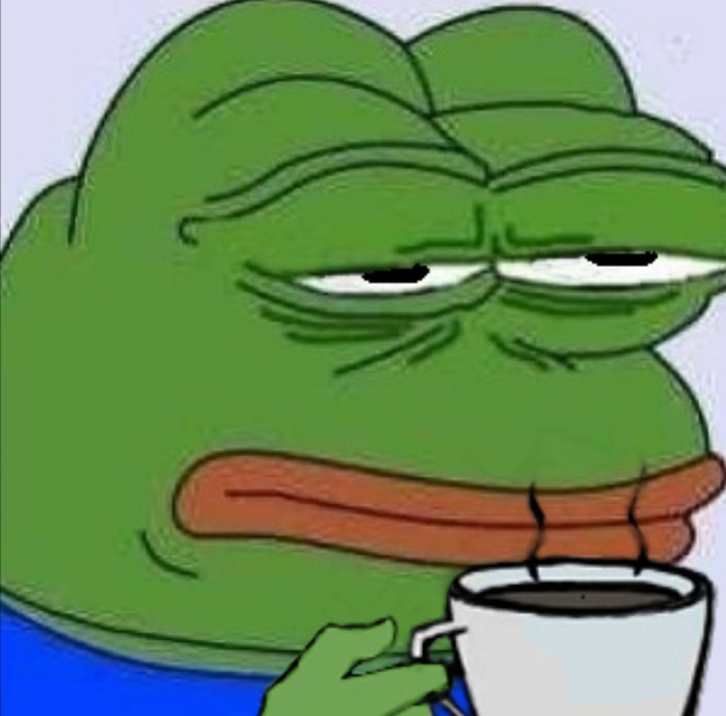 Pepe unimpressed coffee — Pepe meme