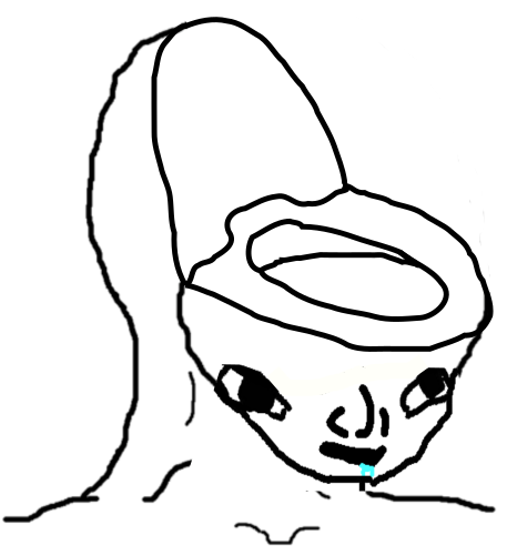 Brainlet toilet seat head — Brainlet meme
