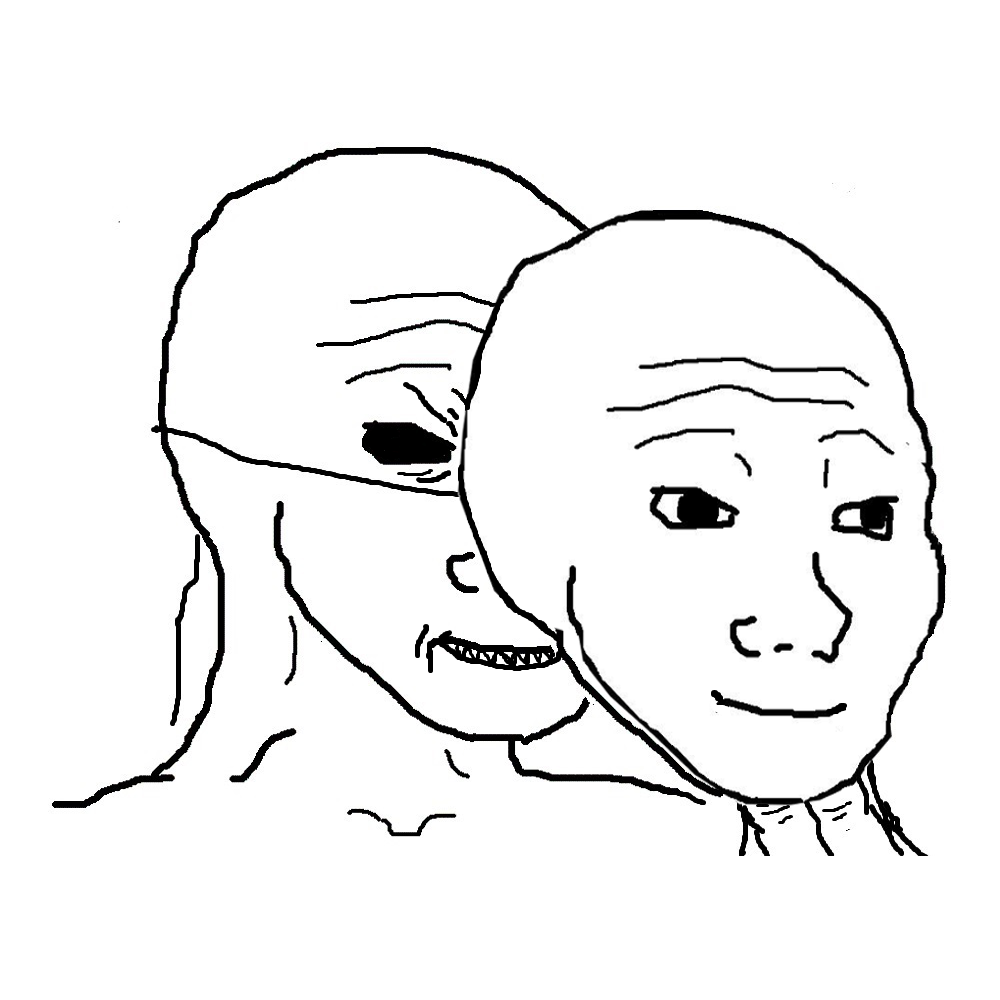 Wojak alien happy wojak face mask — Wojak meme