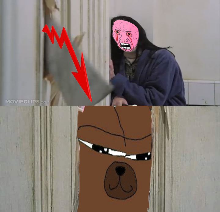 Pink wojak bobo shining — Wojak meme