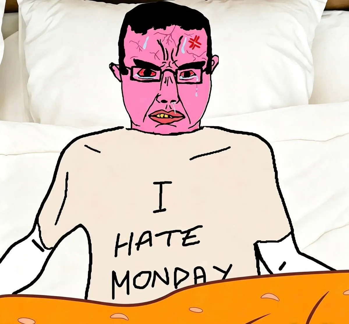 I hate mondays — Wojak meme