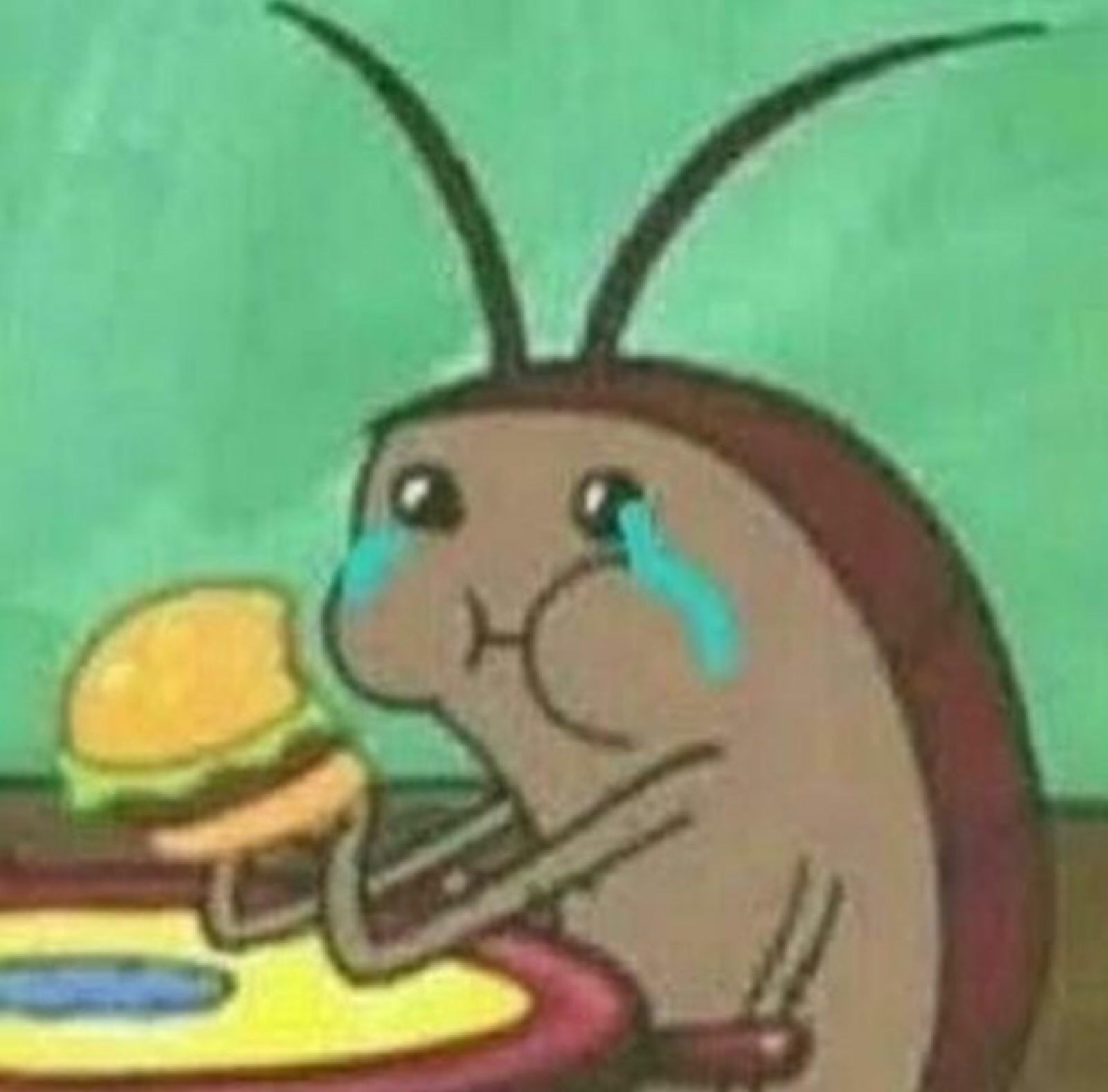 Spongebob fish crying — Reaction meme