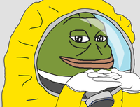 Pepe smug hazmat suit — Pepe meme