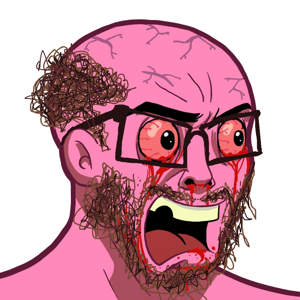 Pink nujak soy angry glasses — Wojak meme