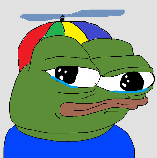 Pepe crying spinning hat — Pepe meme