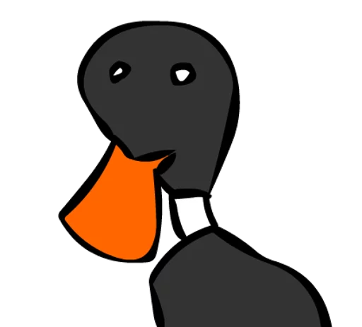 Black duck Frog Friends sticker — Sticker Packs meme