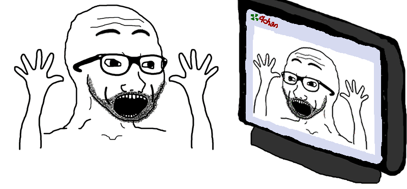 Wojak soy boy excited to see soy boy — Wojak meme