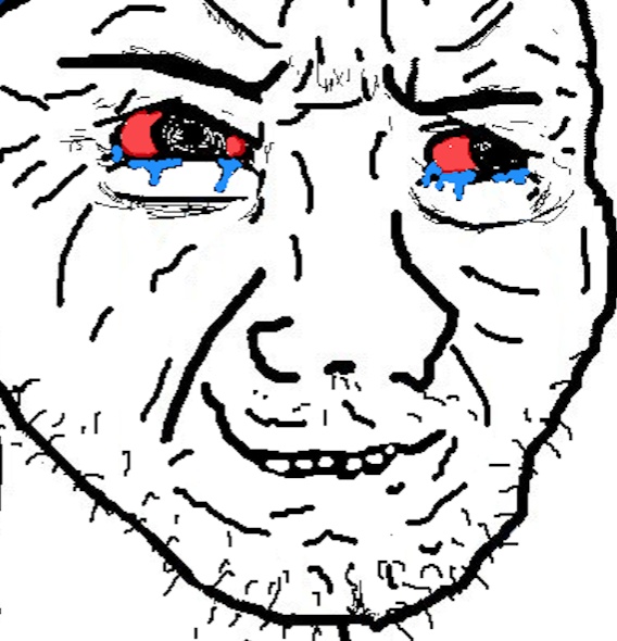 Wojak unshaven red eyes — Wojak meme