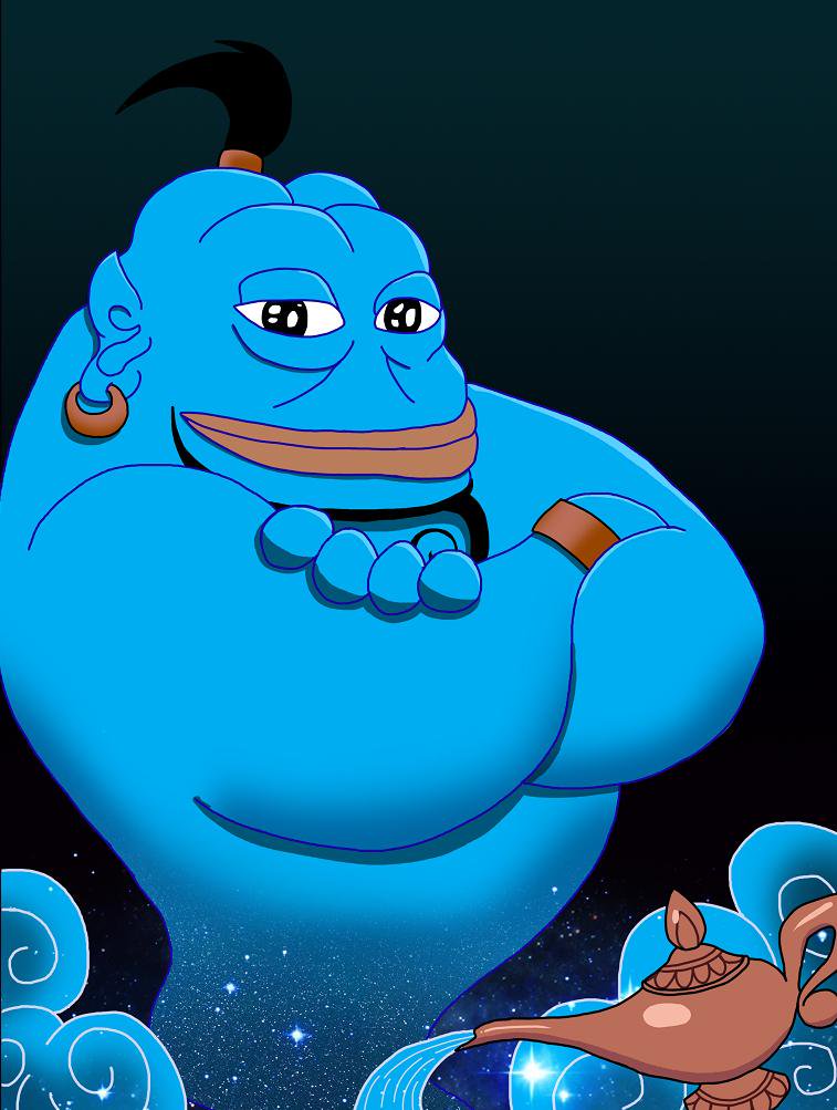 Pepe smug genie — Pepe meme