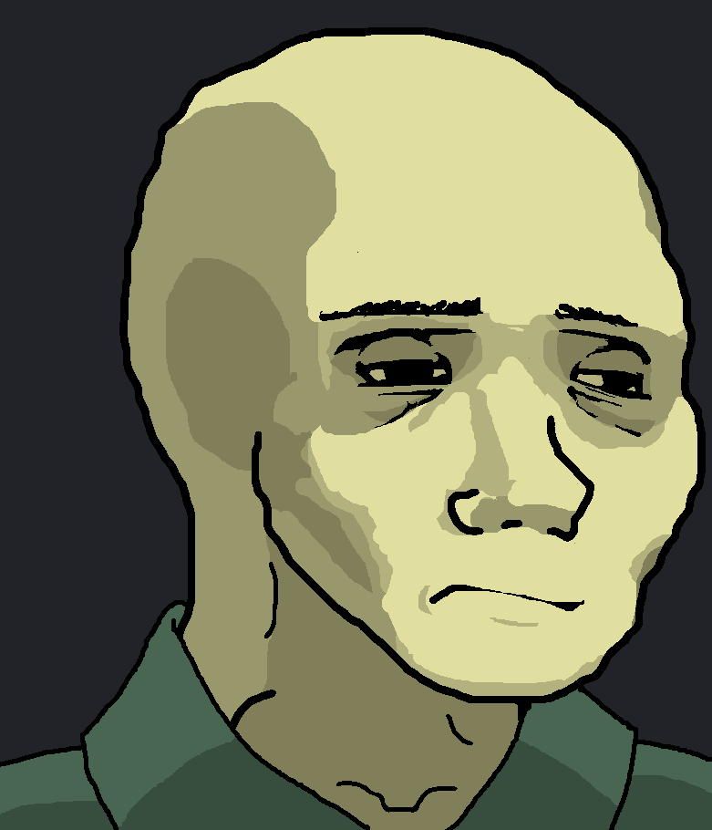 Wojak yellow face sad — Wojak meme