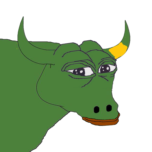 Golden pepe bull — Reaction meme