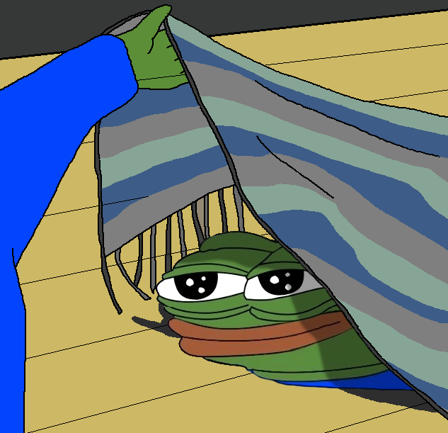 Pepe apu hiding under blanket — Apu meme